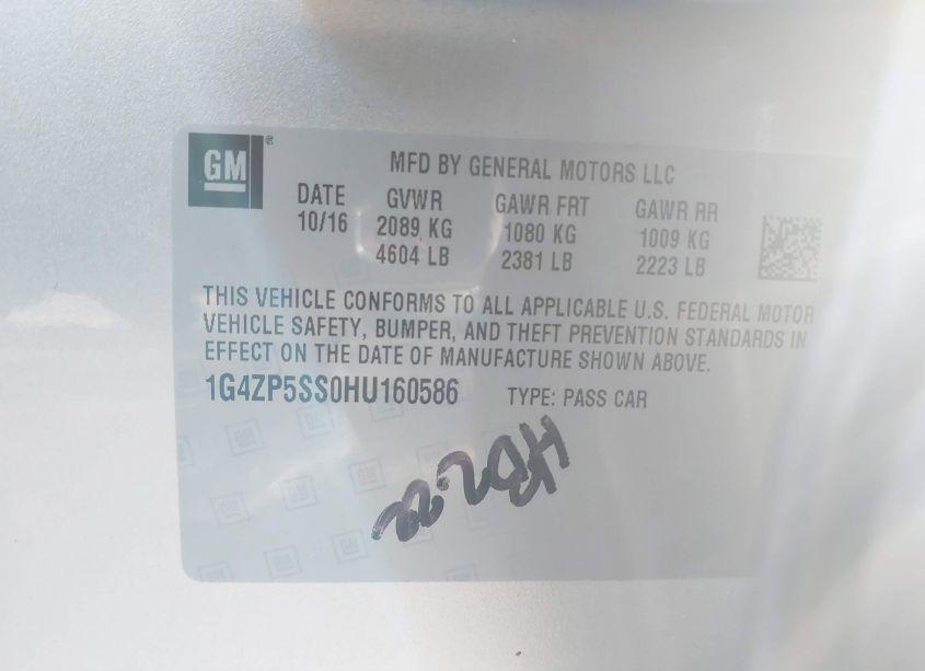 Photo 9 of 2017 Buick Lacrosse ESSENCE (VIN 1G4ZP5SS0HU160586)