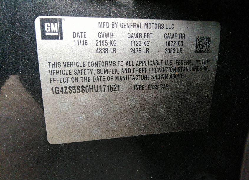 Photo 9 of 2017 Buick Lacrosse PREMIUM (VIN 1G4ZS5SS0HU171621)