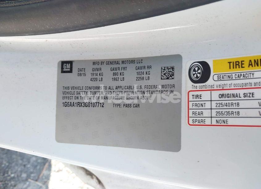 Photo 9 of 2016 Cadillac Ats STANDARD (VIN 1G6AA1RX3G0107712)