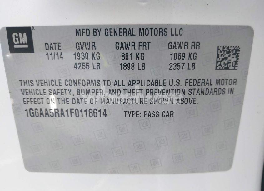 Photo 9 of 2015 Cadillac Ats STANDARD (VIN 1G6AA5RA1F0118614)