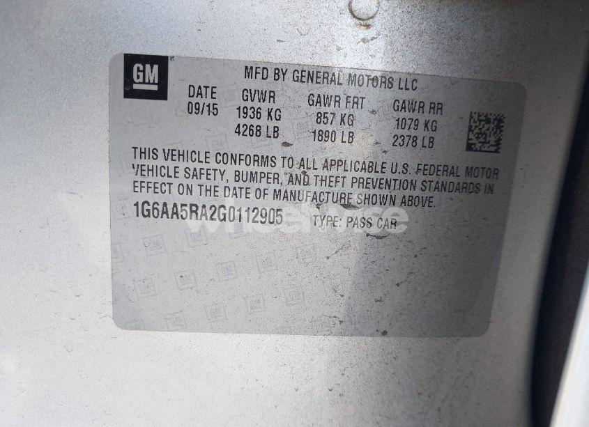 Photo 9 of 2016 Cadillac Ats STANDARD (VIN 1G6AA5RA2G0112905)