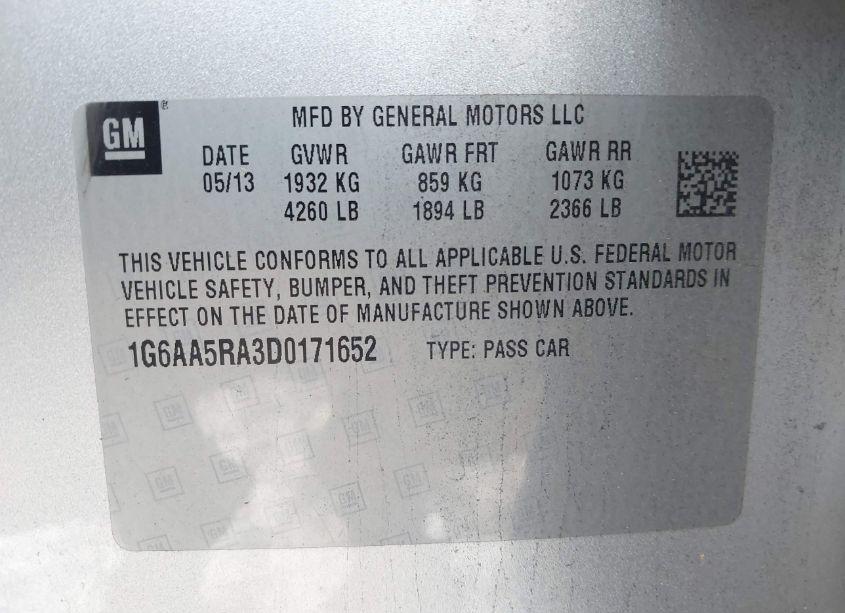 Photo 9 of 2013 Cadillac Ats STANDARD (VIN 1G6AA5RA3D0171652)
