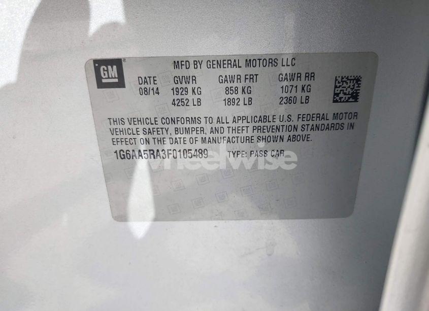 Photo 9 of 2015 Cadillac Ats STANDARD (VIN 1G6AA5RA3F0105489)