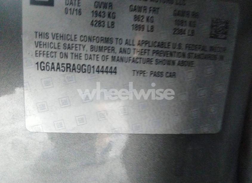 Photo 9 of 2016 Cadillac Ats STANDARD (VIN 1G6AA5RA9G0144444)