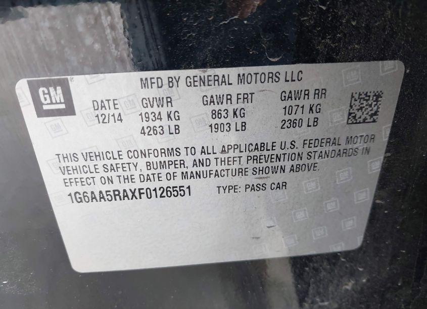 Photo 9 of 2015 Cadillac Ats STANDARD (VIN 1G6AA5RAXF0126551)