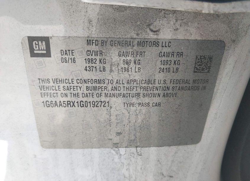 Photo 9 of 2016 Cadillac Ats STANDARD (VIN 1G6AA5RX1G0192721)