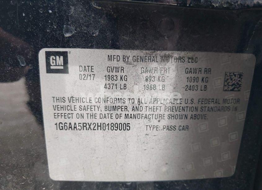 Photo 9 of 2017 Cadillac Ats STANDARD (VIN 1G6AA5RX2H0189005)