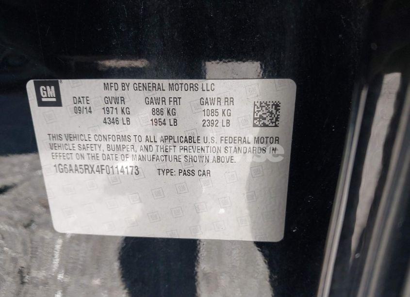 Photo 9 of 2015 Cadillac Ats STANDARD (VIN 1G6AA5RX4F0114173)