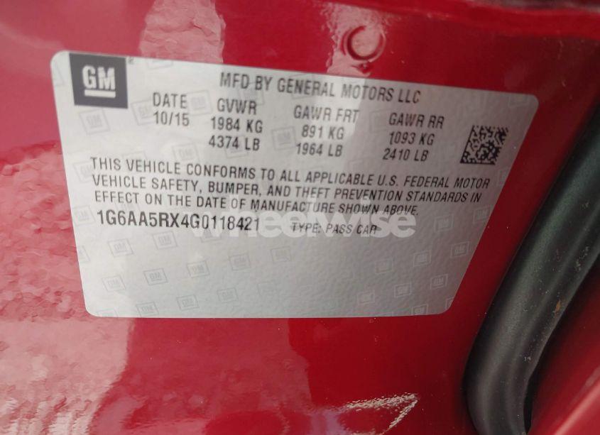 Photo 9 of 2016 Cadillac Ats STANDARD (VIN 1G6AA5RX4G0118421)