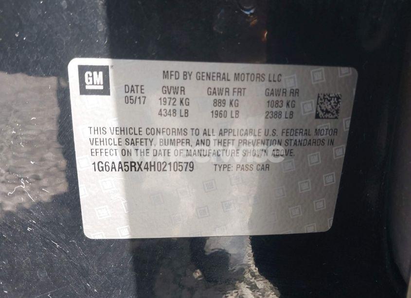 Photo 9 of 2017 Cadillac Ats STANDARD (VIN 1G6AA5RX4H0210579)