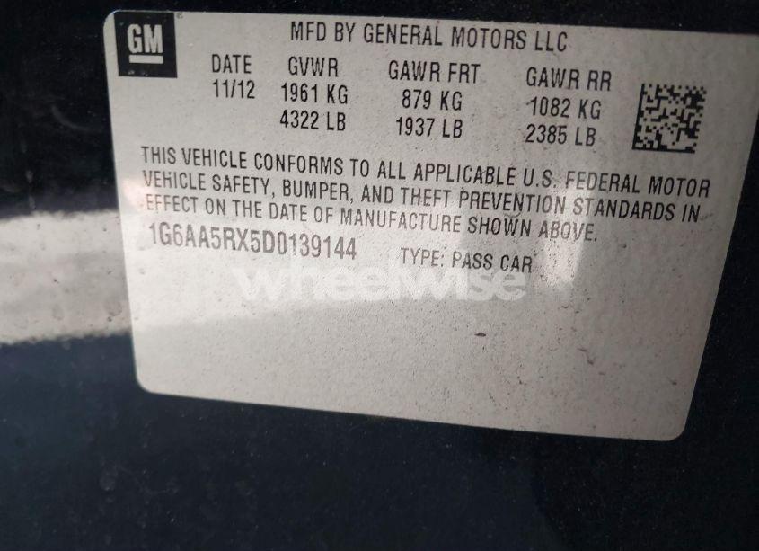 Photo 9 of 2013 Cadillac Ats STANDARD (VIN 1G6AA5RX5D0139144)