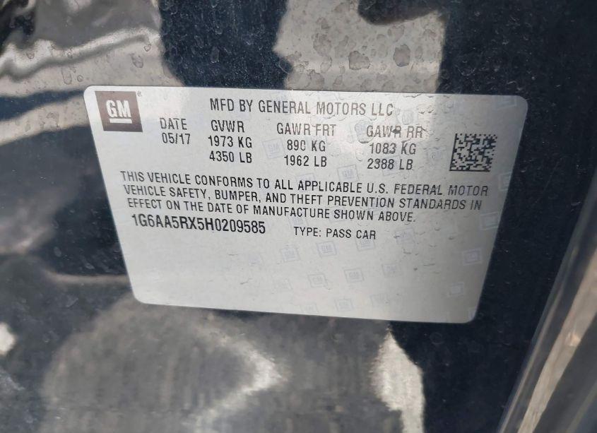 Photo 8 of 2017 Cadillac Ats STANDARD (VIN 1G6AA5RX5H0209585)