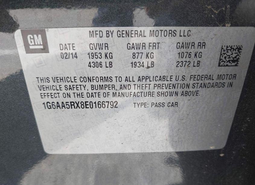 Photo 9 of 2014 Cadillac Ats STANDARD (VIN 1G6AA5RX8E0166792)