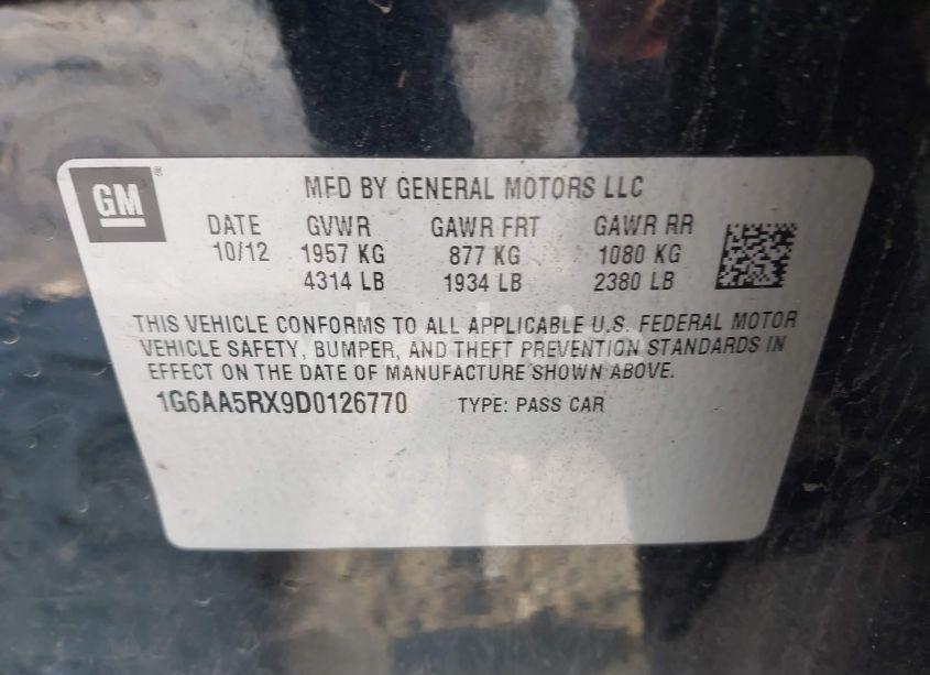 Photo 9 of 2013 Cadillac Ats STANDARD (VIN 1G6AA5RX9D0126770)