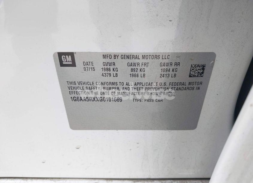 Photo 9 of 2016 Cadillac Ats STANDARD (VIN 1G6AA5RXXG0101669)