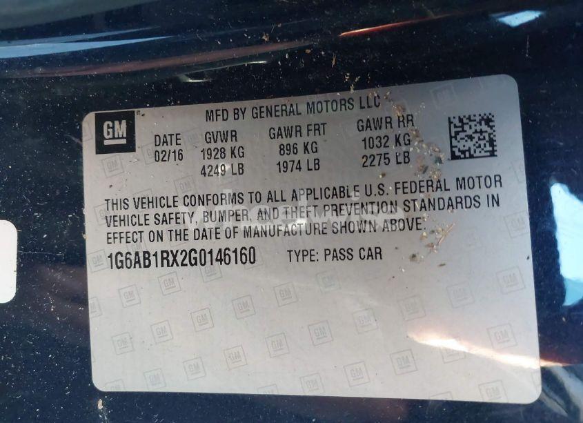 Photo 9 of 2016 Cadillac Ats LUXURY COLLECTION (VIN 1G6AB1RX2G0146160)