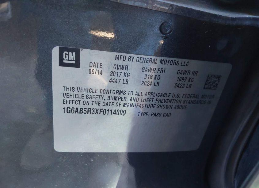 Photo 9 of 2015 Cadillac Ats LUXURY (VIN 1G6AB5R3XF0114009)