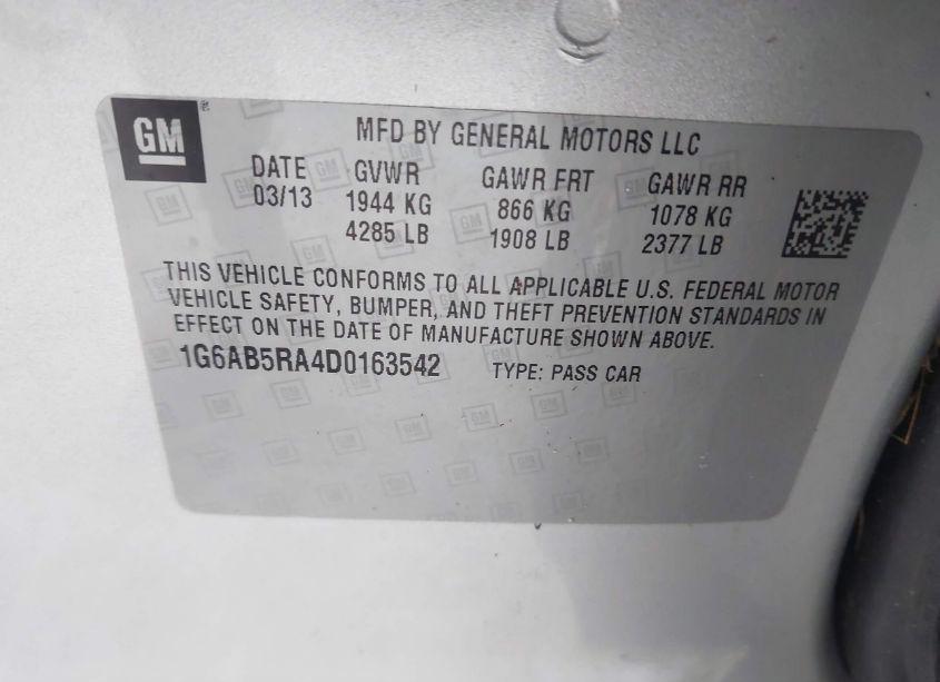 Photo 9 of 2013 Cadillac Ats LUXURY (VIN 1G6AB5RA4D0163542)