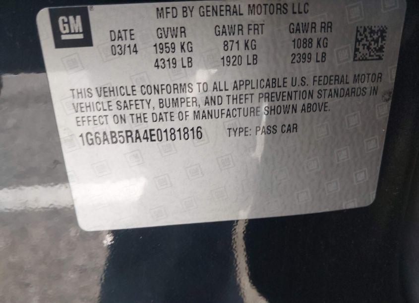 Photo 9 of 2014 Cadillac Ats LUXURY (VIN 1G6AB5RA4E0181816)
