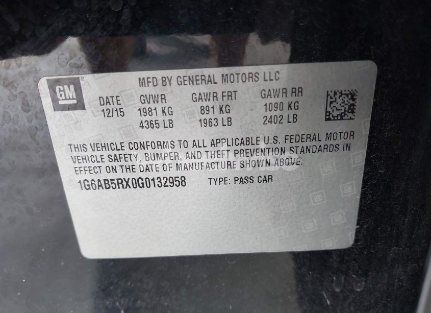 Photo 9 of 2016 Cadillac Ats LUXURY COLLECTION (VIN 1G6AB5RX0G0132958)