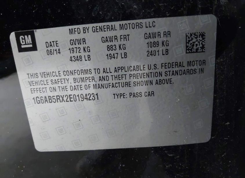 Photo 9 of 2014 Cadillac Ats LUXURY (VIN 1G6AB5RX2E0194231)