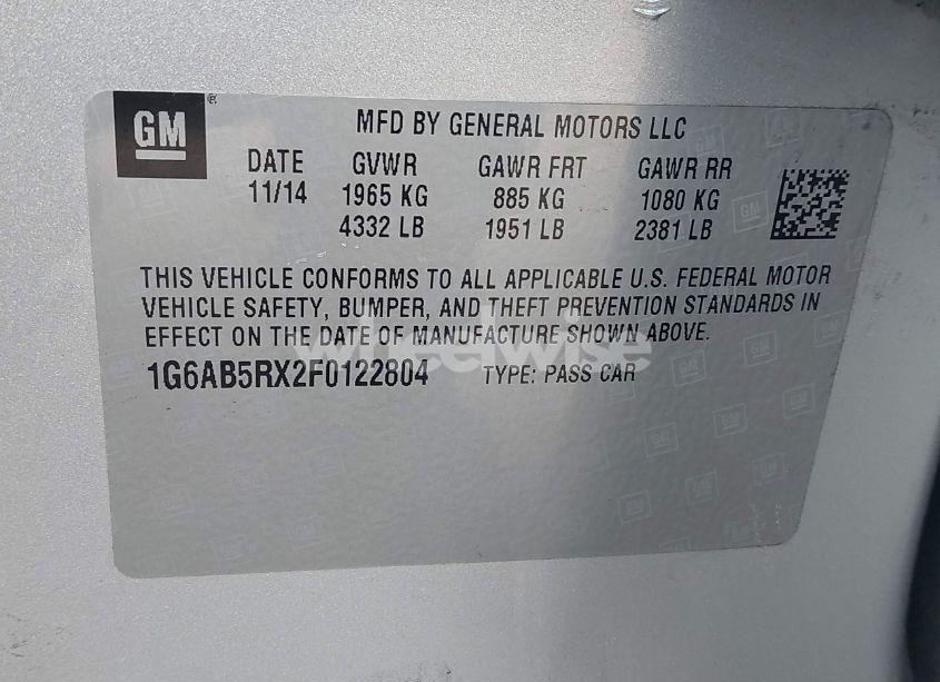 Photo 9 of 2015 Cadillac Ats LUXURY (VIN 1G6AB5RX2F0122804)