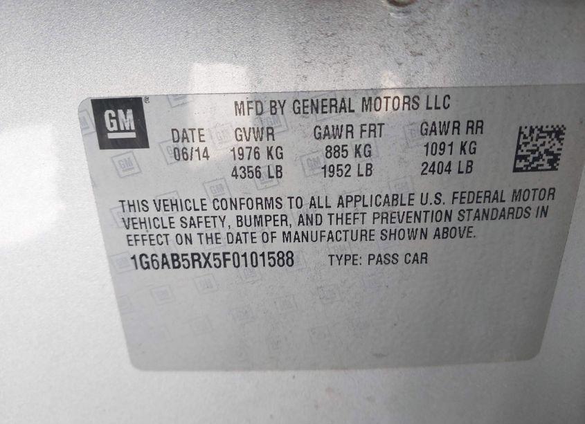 Photo 9 of 2015 Cadillac Ats LUXURY (VIN 1G6AB5RX5F0101588)