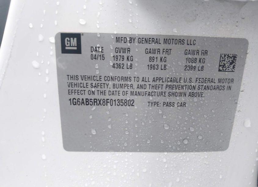 Photo 9 of 2015 Cadillac Ats LUXURY (VIN 1G6AB5RX8F0135802)