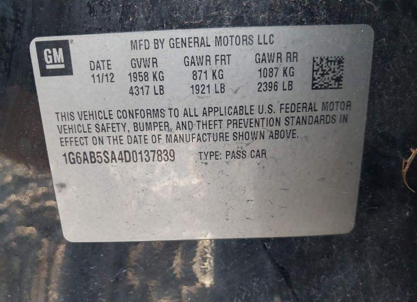 Photo 9 of 2013 Cadillac Ats LUXURY (VIN 1G6AB5SA4D0137839)