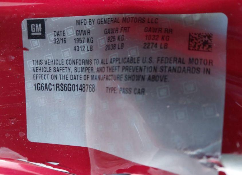 Photo 9 of 2016 Cadillac Ats PERFORMANCE COLLECTION (VIN 1G6AC1RS6G0148768)