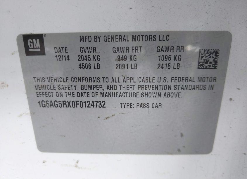 Photo 9 of 2015 Cadillac Ats STANDARD (VIN 1G6AG5RX0F0124732)