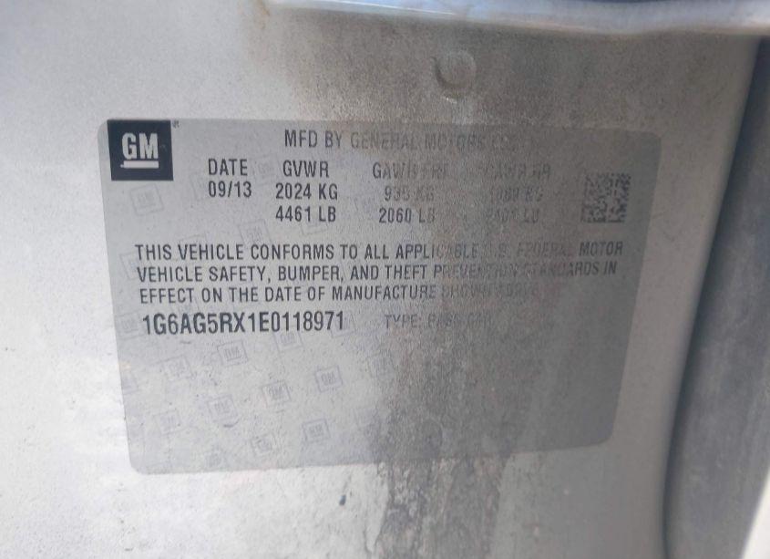 Photo 9 of 2014 Cadillac Ats STANDARD (VIN 1G6AG5RX1E0118971)