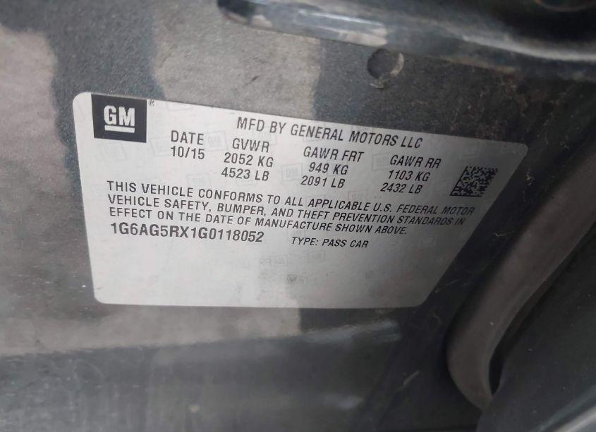 Photo 9 of 2016 Cadillac Ats STANDARD (VIN 1G6AG5RX1G0118052)