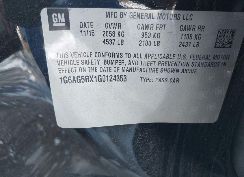 Photo 9 of 2016 Cadillac Ats STANDARD (VIN 1G6AG5RX1G0124353)