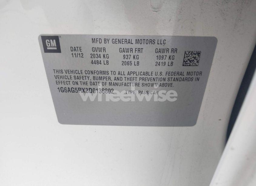 Photo 9 of 2013 Cadillac Ats STANDARD (VIN 1G6AG5RX3D0138802)