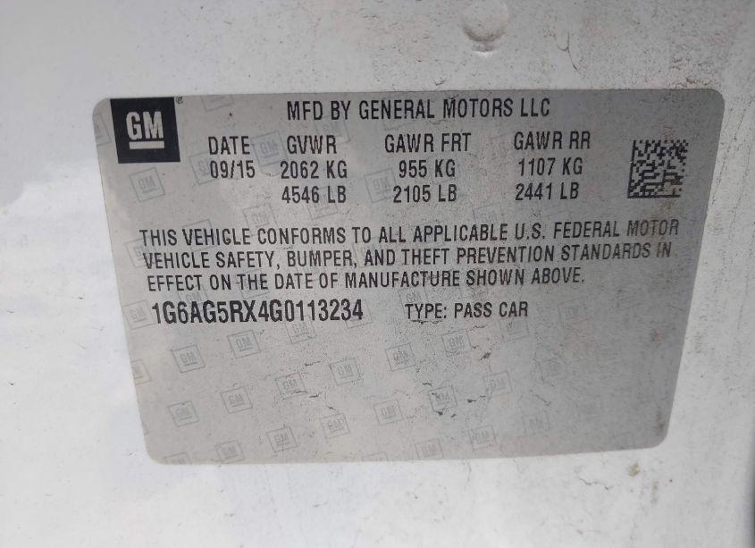 Photo 9 of 2016 Cadillac Ats STANDARD (VIN 1G6AG5RX4G0113234)