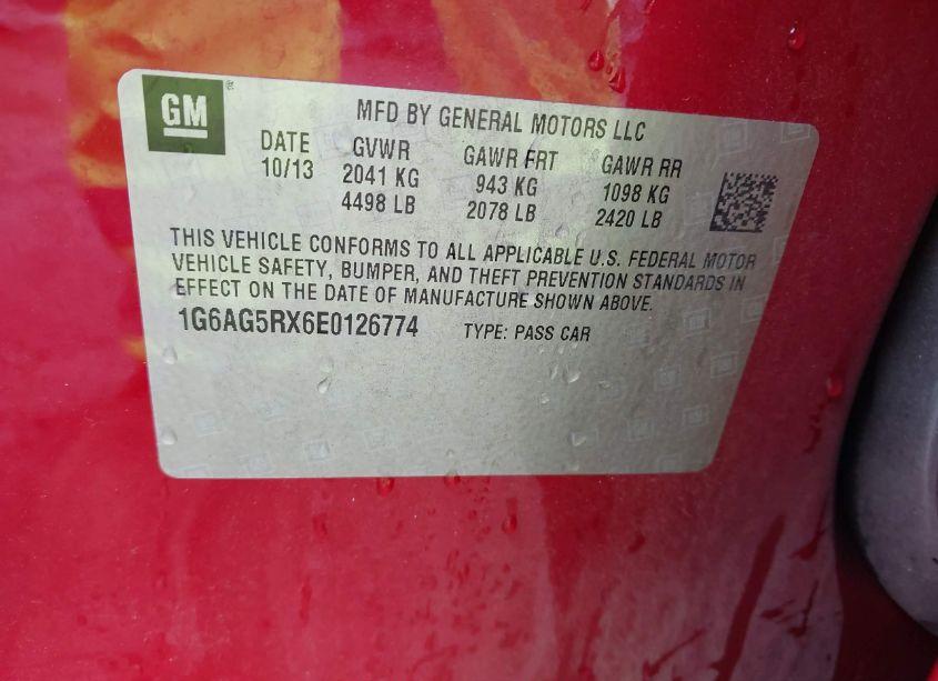 Photo 9 of 2014 Cadillac Ats STANDARD (VIN 1G6AG5RX6E0126774)