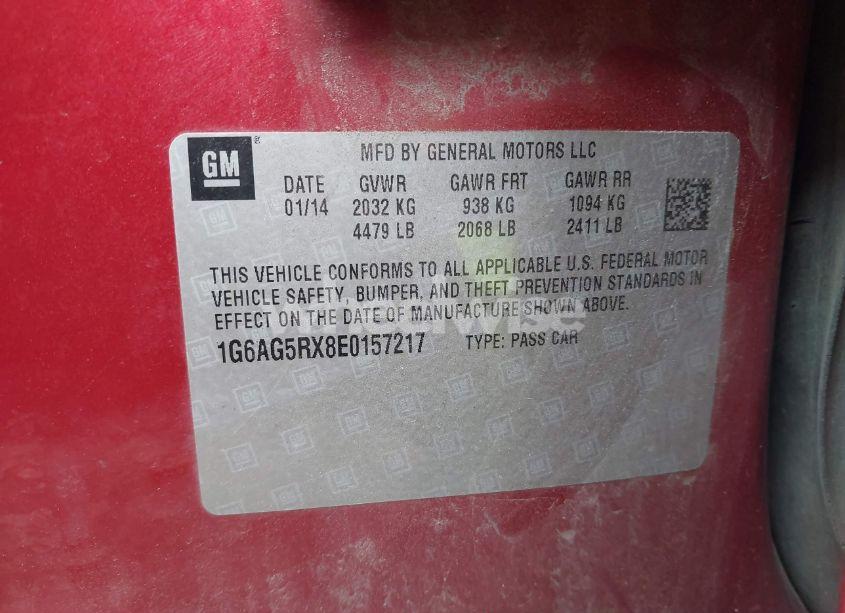 Photo 9 of 2014 Cadillac Ats STANDARD (VIN 1G6AG5RX8E0157217)