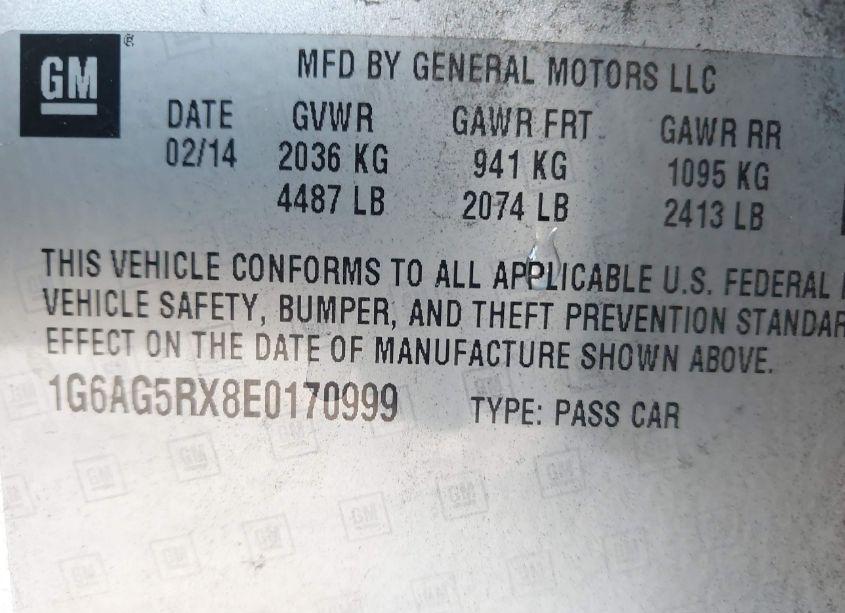 Photo 9 of 2014 Cadillac Ats STANDARD (VIN 1G6AG5RX8E0170999)