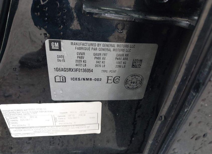 Photo 9 of 2015 Cadillac Ats STANDARD (VIN 1G6AG5RX9F0136054)