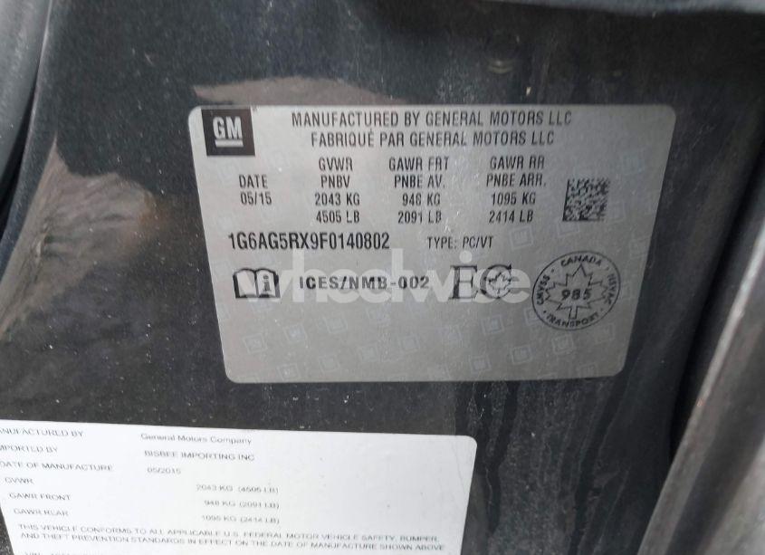 Photo 9 of 2015 Cadillac Ats STANDARD (VIN 1G6AG5RX9F0140802)