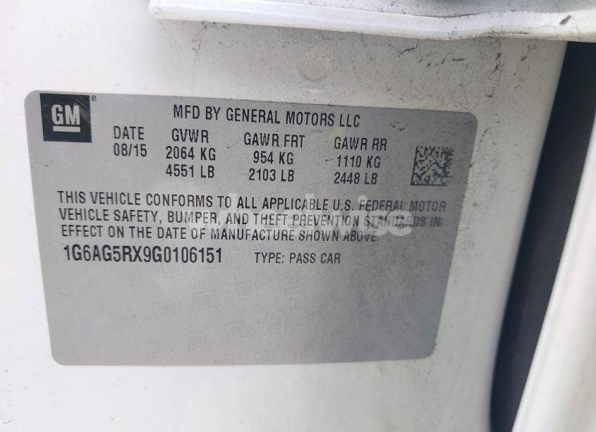 Photo 9 of 2016 Cadillac Ats STANDARD (VIN 1G6AG5RX9G0106151)