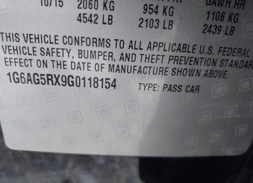 Photo 9 of 2016 Cadillac Ats STANDARD (VIN 1G6AG5RX9G0118154)