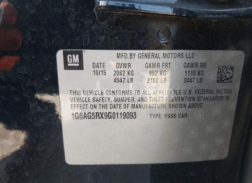 Photo 9 of 2016 Cadillac Ats STANDARD (VIN 1G6AG5RX9G0119093)