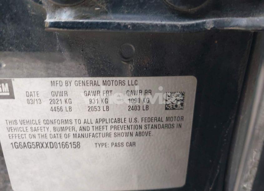 Photo 9 of 2013 Cadillac Ats STANDARD (VIN 1G6AG5RXXD0166158)