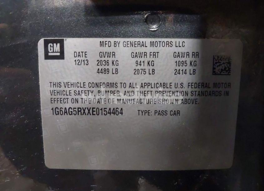 Photo 9 of 2014 Cadillac Ats STANDARD (VIN 1G6AG5RXXE0154464)