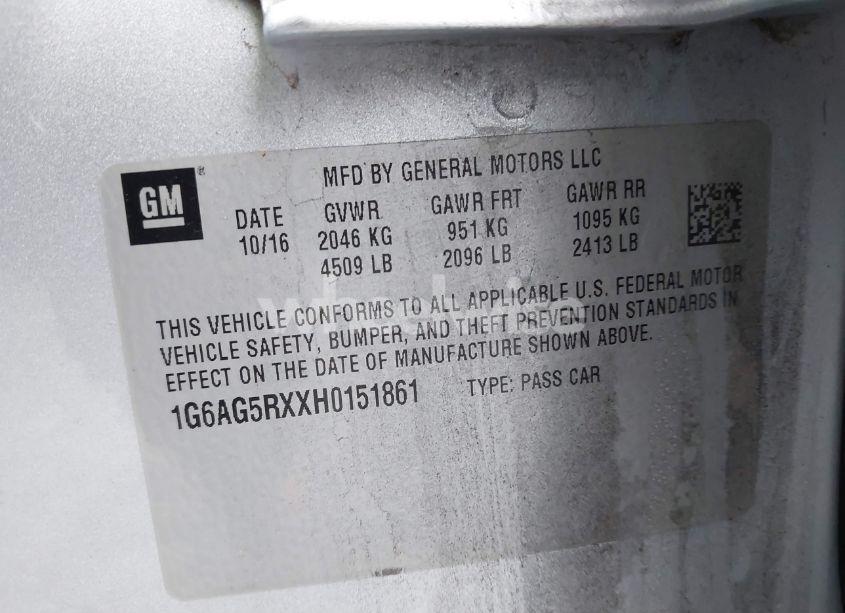 Photo 9 of 2017 Cadillac Ats STANDARD (VIN 1G6AG5RXXH0151861)