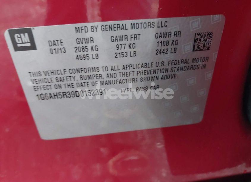 Photo 9 of 2013 Cadillac Ats LUXURY (VIN 1G6AH5R39D0152391)