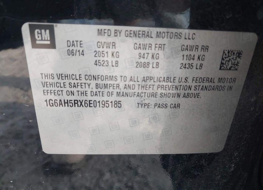 Photo 9 of 2014 Cadillac Ats LUXURY (VIN 1G6AH5RX6E0195185)