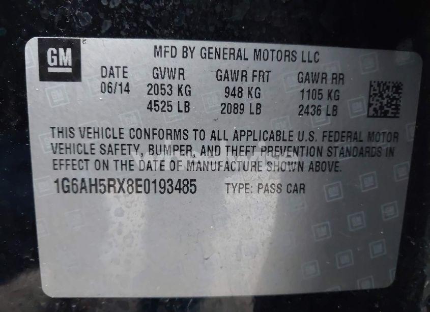 Photo 9 of 2014 Cadillac Ats LUXURY (VIN 1G6AH5RX8E0193485)